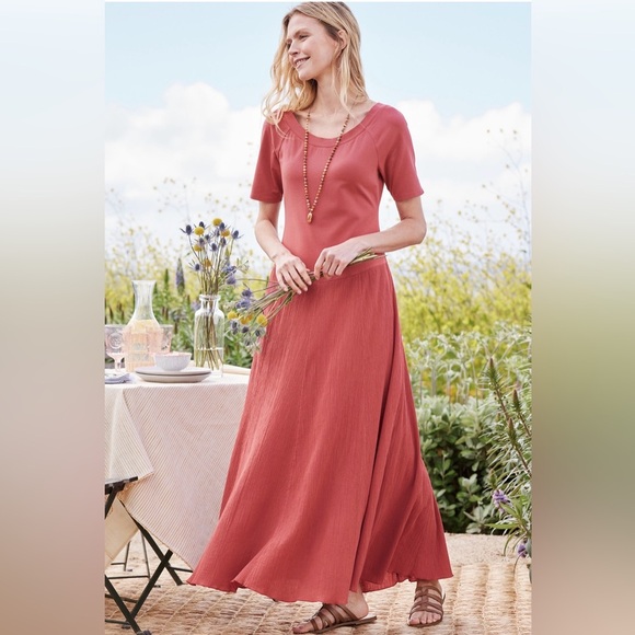 SOFT SURROUNDINGS Cressida Dress Maxi Canyon Clay Red - Medium NWT